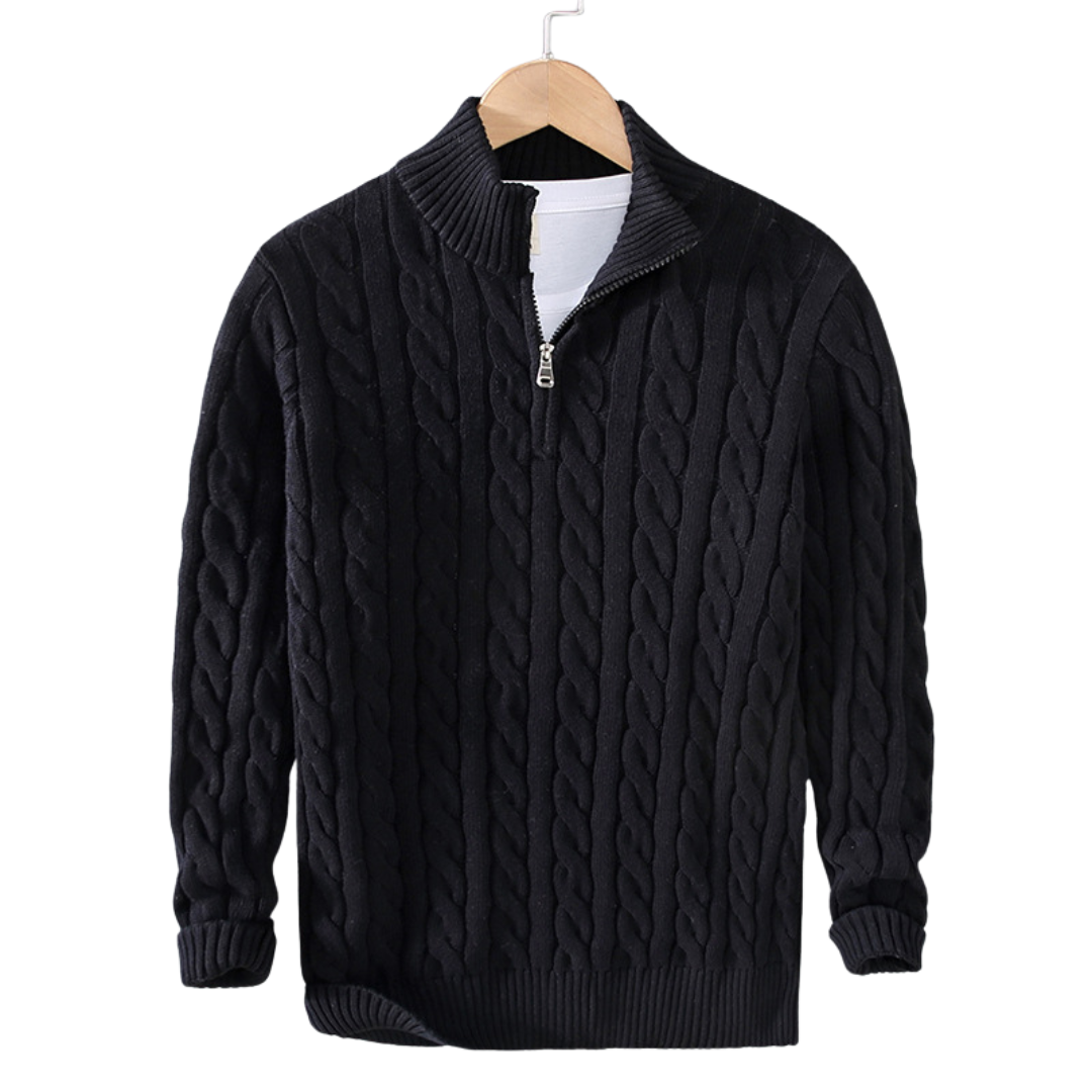 Sullivan | Men's Quarter Zip Cable Knit Jumper