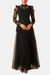 Amabel maxi dress lace bodice detail