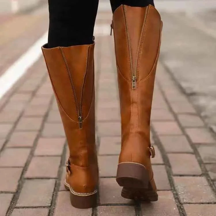 Nadine | Women's Orthopedic Leather Buckle Boots