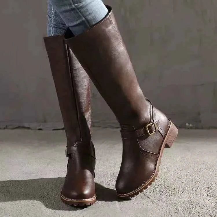 Nadine | Women's Orthopedic Leather Buckle Boots