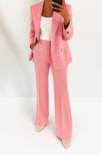 Clarabel wide leg trouser suit set full look detail