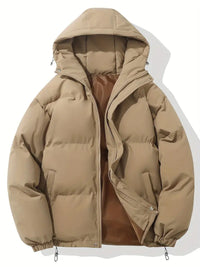 Wallace quilted hooded puffer jacket in Khaki