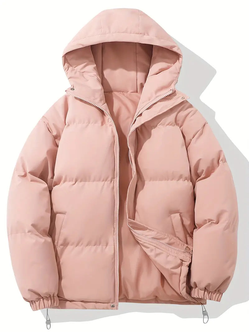 Wallace quilted hooded puffer jacket in Pink