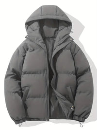 Wallace quilted hooded puffer jacket in Dark Grey